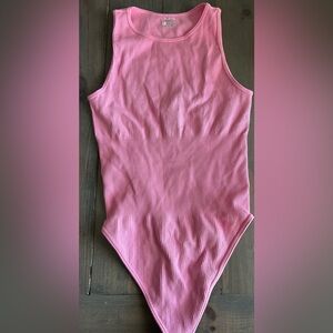 Pink Ribbed Bodysuit